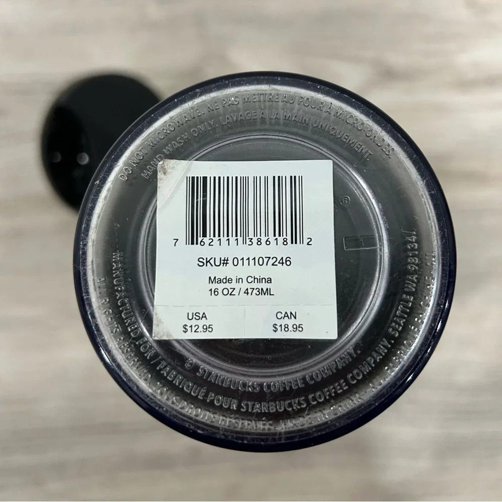 NWT Starbucks Silver White Gradient Glitter Travel Tumbler No Spill Lid 16oz
